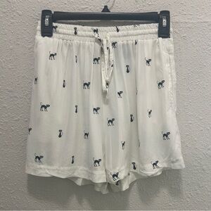 Fun & Flirt Halloween Black Cat Print Pajama Shorts Medium
